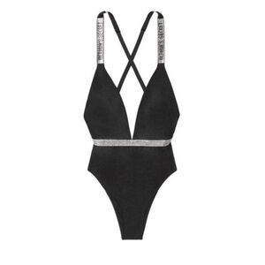 New! Victorias Secret rhinestone shine logo one piece swimsuit 37777
